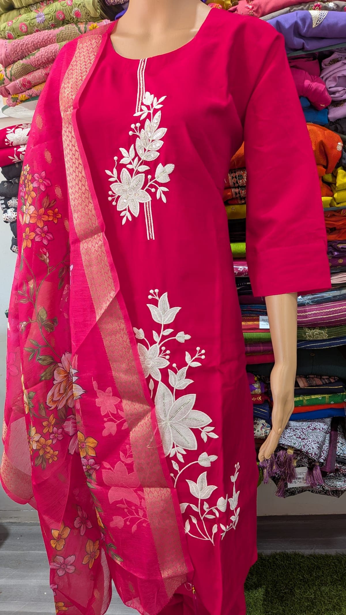 Pink Chudidhar Set