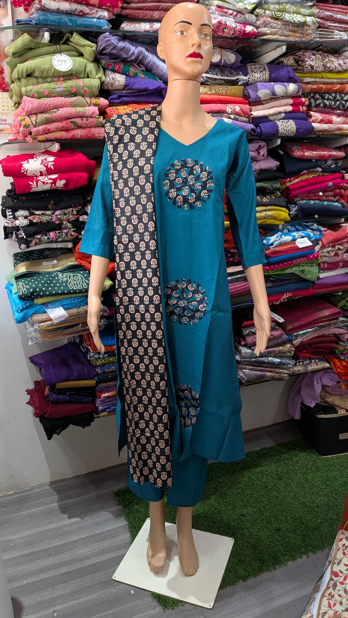 Blue black Ajrak print